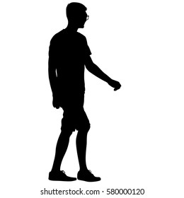 Black silhouettes man on white background. Vector illustration