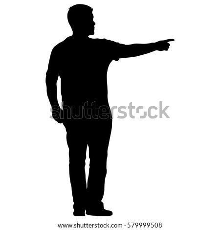 Black silhouettes man on white background. Vector illustration