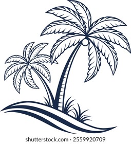 black silhouettes of a palm tree, silhouette of a palm tree isolated
