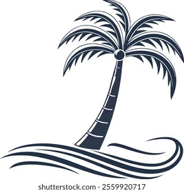 black silhouettes of a palm tree, silhouette of a palm tree isolated
