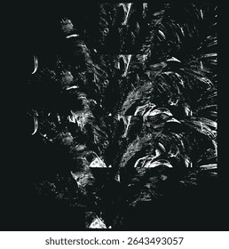 Black silhouettes of palm trees, tropical leaves of trees. Collection of tropical exotic leaves of palm, monstera, coconut, banana tree.