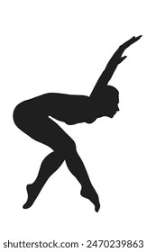 black silhouettes of people performing ballet dance, without background