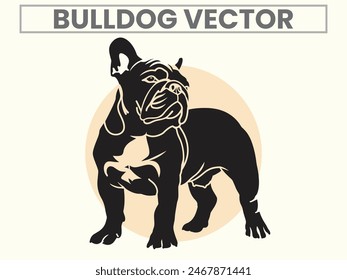 Black silhouettes set of Bulldog for Bulldog Lover.