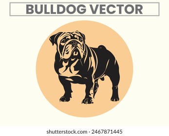 Black silhouettes set of Bulldog for Bulldog Lover.