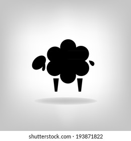 black silhouettes of sheep on a white background. Logo design for the company.