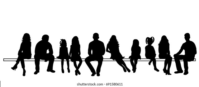 black silhouettes of sitting people