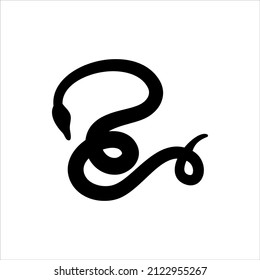 Black Silhouettes Snakes Crawling On White Stock Vector (Royalty Free ...
