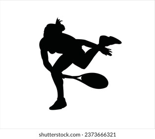 Black silhouettes of sport women vector element 