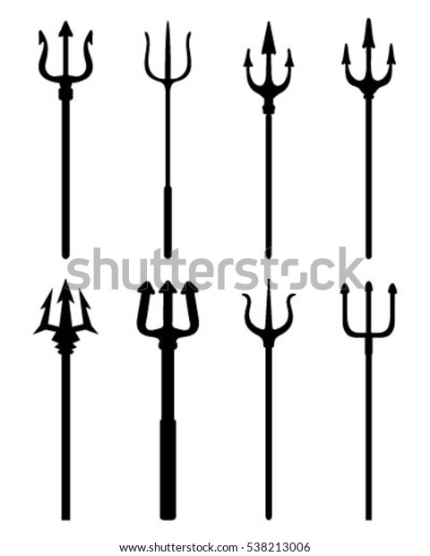 Black Silhouettes Trident On White Background Stock Vector (Royalty ...