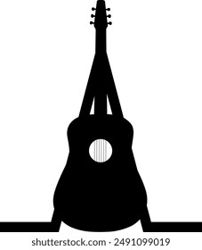 black silhouettes of various guitar shapes