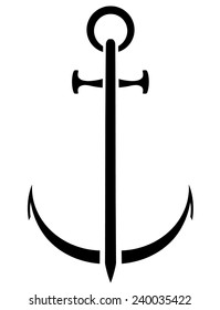 Black Silhoutte Of Anchor