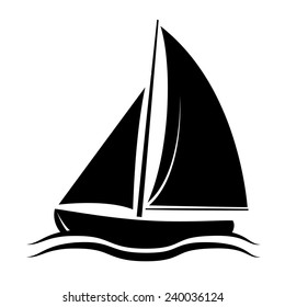 Black Silhoutte of Boat Symbol