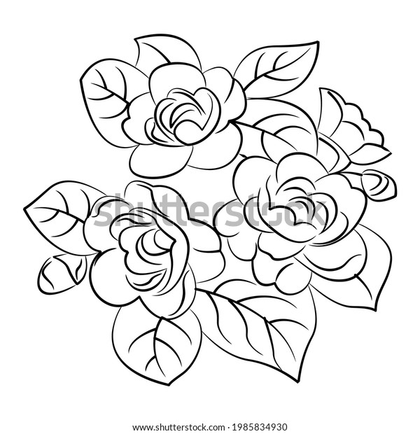 Black Silhoutte Rose Vector Illustration Stock Vector (Royalty Free ...