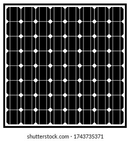 Black silicon photovoltaic electric solar panel texture Detailed vector illustration