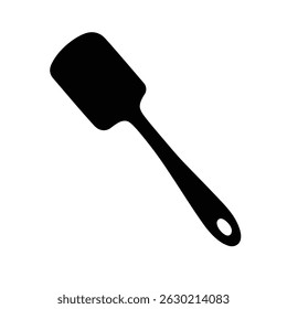 Silhueta de espátula de silicone preto contra um fundo branco ideal para cozinhar e projetos de cozimento