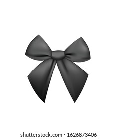 Black silk bow. vector illustration