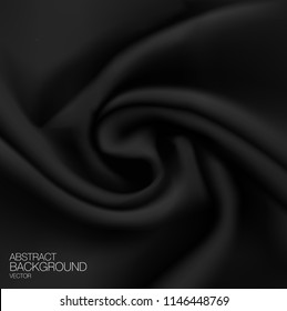 Black silk fabric background.