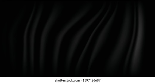Black silk fabric vector background