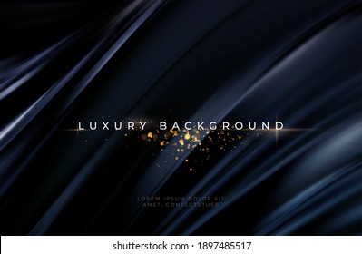 Black silk flowing wave luxury trendy background. Background for presentation, brochure, booklet, poster. Vector illustration EPS10