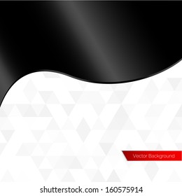 Black silk / plastic shiny wave vector background.