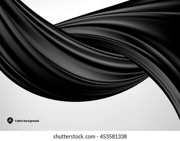 Black silk or satin fabric on white background for grand opening ceremony or other occasion