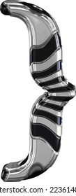 3D-Symbol für Schwarz und Silber