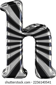 Black and silver 3d symbol. letter h