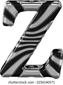 Símbolo 3d negro y plata. letra z
