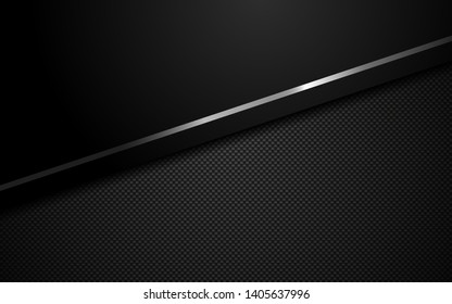 Black And Silver Abstract Geometric Background. Geometric Background Design With Perforated Metal Texture. Modern Shape Concept. Vector 3d. EPS10.