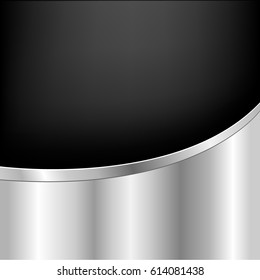 Black And Silver Background With Gradient Mesh, Vector Illustration