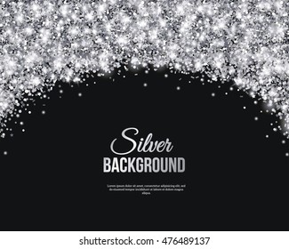 Black and Silver Banner, Greeting Card Design. Vector Illustration. Happy New Year and Christmas Poster Invitation Template.