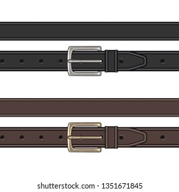 Black with Silver & Brown with Gold Buckles Vector Illustration