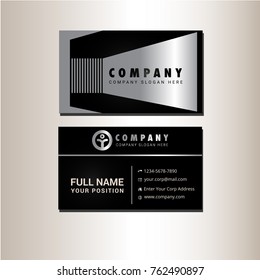 Black and silver business card Vector
