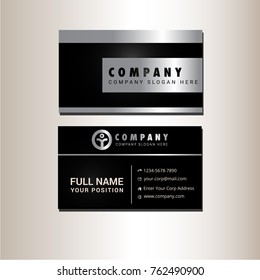 Black and silver business card Vector