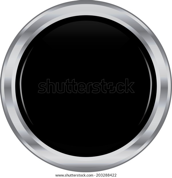 Black Silver Button Abstract Vector Illustration Stock Vector (Royalty ...