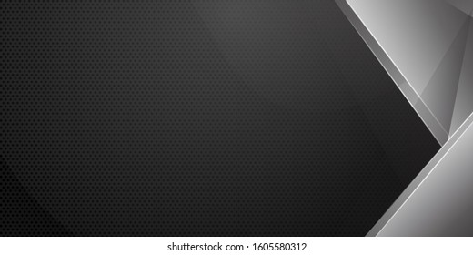 Black silver carbon abstract background for presentation design