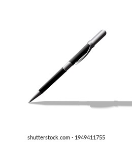 Black and silver color pen, Vector and illustration ballpoint pen design mockup