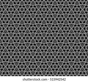 black and silver color seamless floral pattern. Vector illustration. for interior design, printing, wallpaper, invitation.