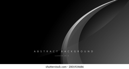 Black   silver curve vector background for corporate concept  template  poster  brochure  website  flyer design  Vector illustration