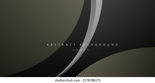 Antecedentes vectoriales de curva en negro y plata para concepto corporativo, plantilla, afiche, folleto, sitio web, diseño de volante. Ilustración del vector