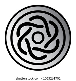 black and silver decorated round