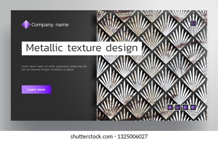 Black and silver foil background for website, branding or presentation. Geometric modern pattern