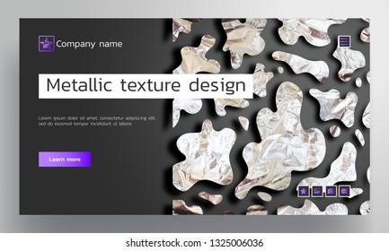 Black and silver foil background for website, branding or presentation. Camouflage spots and star logo