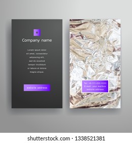 Black And Silver Foil Business Cards