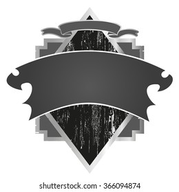 black and silver framed label logo wappen