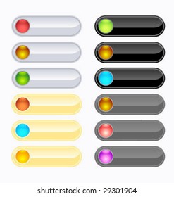 Black, silver, gold and gray website buttons for web design