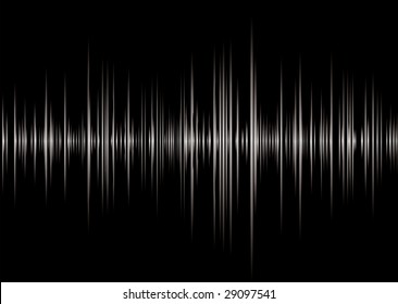 Black And Silver Graphic Music Read Out With Peaks And Wave Forms