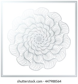 Black and silver gray Mandala round ornament tribal ethnic pattern, islamic arabic indian motif, decorative element for card design. Vector abstract background.