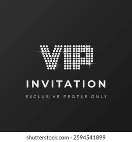 Black and silver invitation. Exclusive people only. Premium vector illustration for club, casino, party, spa, resort, concert