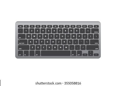 Black Silver Keyboard QWERTY - Isolated Vector Illustration 